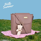 PU leather croco sling bag, royal women's handbag with adjustable strap, solid pattern, 2 compartments, free size, India origin