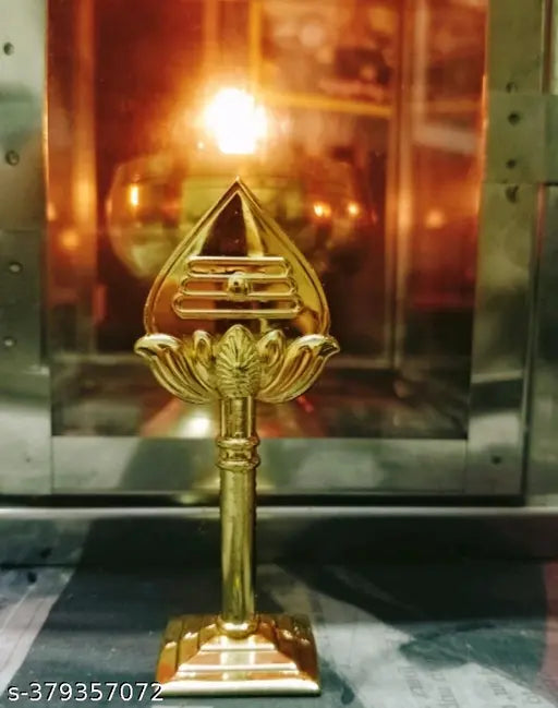 Brass Murugan vel Pooja room, intricately crafted Indian religious item measuring 10cm x 1.5cm x 10cm