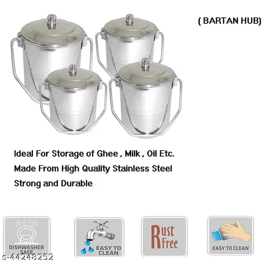 Stainless steel Wonderful Jars & Containers - Airtight kitchen utility set of 4 for modern home use