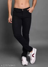 Slim fit, fashionable black denim jeans for men by MARKVIEW - ideal for a stylish outfit