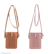 Free size PU cutwork sling mobile pouch, trendy combo for women. 100% genuine 'Despacito' quality, high-demand accessory for ladies