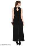 Georgette sleeveless round neck western kurti, regular fit, single color, India-made