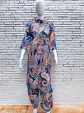Rayon rayon print net kurta set for women, long sleeves with palazzos on display