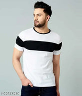 Trendy latest men's colorblocked cotton t-shirt, short sleeves, M/L/XL/XXL sizes, superior quality, made in India