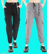 Women's & Girls' Poly Blend Cargo Joggers Combo - 2-pack, available in sizes 26-34