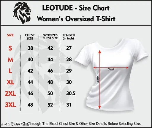Cotton blend oversized round neck t-shirt for plus size women, printed with unique design by LEOTUDE