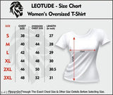 Cotton blend oversized round neck t-shirt for plus size women, printed with unique design by LEOTUDE