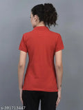 Red cotton blend polo t-shirts pack of 5 with short sleeves, embroidered logo, and breathable fabric. India origin