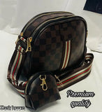 Brown PU quilted net sling bag for women and girls - trust-worthy party wear accessory made in India