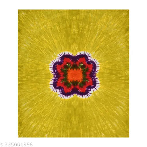 Jaipuri handmade tie & dye king size cotton bedsheet with 2 stitched pillow covers, vibrant botanical pattern on soft premium cotton, ideal for adult summer use