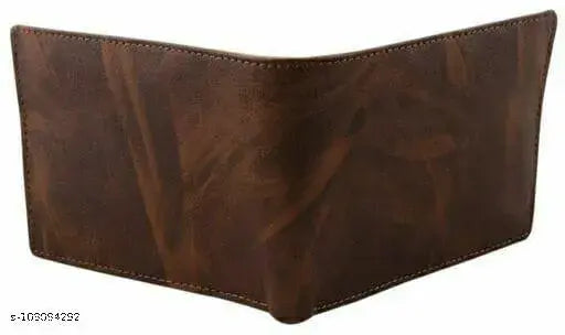 Solid faux leather bi-fold wallet, ideal for daily use by men. Handcrafted in India, boasts 3 compartments and a coin pocket