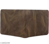 Brown faux leather bifold men's wallet, 6 card slots, textured design, free size