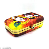 Handicraft religious printed clutch bag, fabric, single compartment, Indian origin