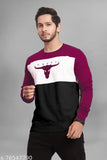Trandy solid full sleeve 100 cotton sweatshirt, embroidered design, men's lifestyle essential, comfortable, casual wear, Indian made