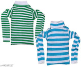 Striped wool warm full sleeves high neck skivvy for winter - pack of 2, stylish and comfortable children's clothing