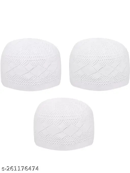 Solid cotton namaz cap combo in onesize (N=3), Zaisefast good quality for men, boys, and children, made in India