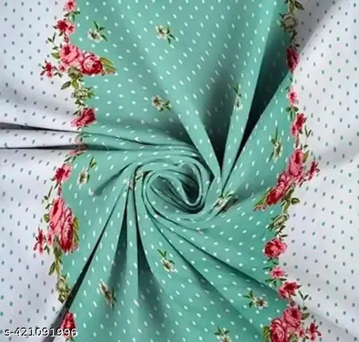 Green dotted king double bed Elastic Fitted Bedsheets by Blinkberry with 2 large pillow covers (18 x 28 in)