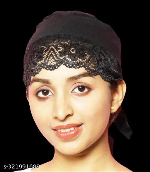 Cotton canvas, self-designed Muslim women's hijab cap pack (2 pieces), India origin