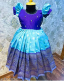 Printed net poly silk Anarkali gown with half sleeves, best for festive occasions