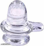 Crystal Shivling Nandi idol, Indian-made crystal bull for Shiva Idol, 12 x 8 x 6 cm, pack of 1, symbolizing good luck and prosperity