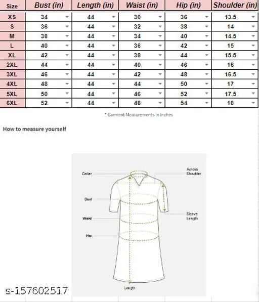 American Crepe print, casual & festive two-pack straight cut kurti for women and girls (S-XXL), 44 inches long