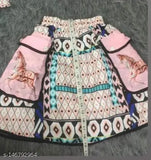 Trendy pink skirt set, long-sleeved cotton ensemble with matching top, Indian crafted fashion