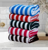 Multicolor lightweight polar fleece striped blankets for single beds - pack of 5, ideal for mild winters and travel