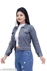 Solid denim women's jacket for all occasions, three-quarter sleeve, XL size from India