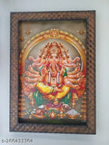 Synthetic resin, 9x12 inch Indian Indoor photo frame featuring Sri Pancha muga Vinayagar Five faced Lord Ganesh image