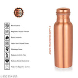 Brown 100% copper water bottle, leak-proof and plain design, ideal for daily use or travel in the Indian countryside