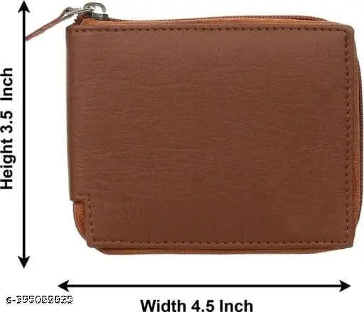 Faux leather classic world casual wallet, solid color, 2 compartments, free size (6cm x 5cm), Made in India