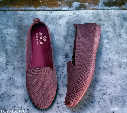 Purple embellished canvas loafers for women, stylish flat shoes with slip-on design and thick cushioning