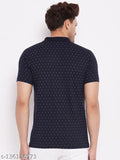 Men's printed cotton t-shirt with short sleeves, featuring vibrant design, XL size (46 in chest, 30 in length). Made in India