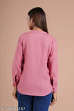 Pink rayon short-sleeve women's t-shirt, high-quality comfortable apparel from India