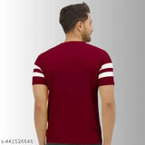 Mens Cotton Blend Striped Casual TShirts Pack - Two white striped short sleeve cotton blend t-shirts in various sizes, ideal for casual outings
