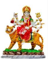 Marble Durga Mata Idol, Navratri temple decor, 9cm x 5cm x 14cm, Indian handcrafted God statuette