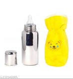 Stainless steel milk feeding bottle with hot case cover for baby, 250ml - premium grade insulated baby bottle with anti-colic silicone teat, BPA-free, long life, convertible design