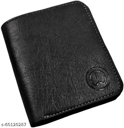 Brown faux leather mini wallet, 6 card slots, modern design for men's accessories on display