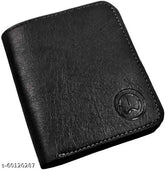 Brown faux leather mini wallet, 6 card slots, modern design for men's accessories on display