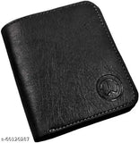 Brown faux leather mini wallet, 6 card slots, modern design for men's accessories on display