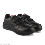 Boys synthetic leather Gola-Black school uniform shoe, ideal for fast-growing feet with velcro closure and EVA insole. Solid net pattern, suitable for active boys