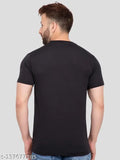 Black cotton-blend Ekom Beard Man half sleeve t-shirt, printed design, comfortable fit
