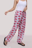 Trendy printed polycotton maxi payjama set for women, digital art design, relaxing at home, S, M, origin India
