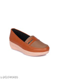 Tan synthetic ballerinas by Furiozz - elegant women's footwear with closed back, durable and comfortable for daily wear