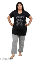 Plus size cotton blend nightsuit for comfortable sleep, 4XL, 5XL, or 6XL