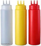 Multicolor CREW4 dispenser for sauce, oil, ketchup & condiments. Leak-proof, versatile, easy-to-squeeze, wide-mouth opening, BIS/ISI certified. Made from plastic, origin: India (2.5L capacity, 12cm x 8cm x 20cm, 0.4kg)