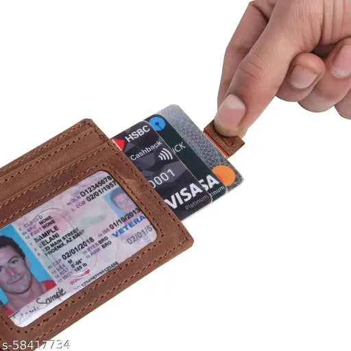 Leather RFID wallet with solid design, free size (L: 12cm, W: 11cm), made in India