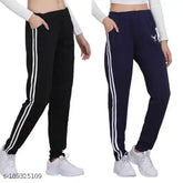 BlackNavy trendy women's maxi cotton blend pack of 2 (yoga pants/workout leggings/tracks) with 4-way stretch and breathability, exolace gym pants for workout and shapewear