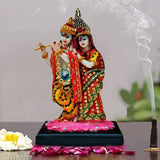 Multicolor poly resin Lord Radha Krishna Murti Statue for home decor, Indian origin