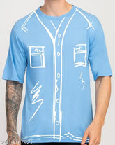 Polyester round-neck regular fit shirt, printed design, soft blend fabric - India